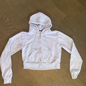 BRANDY MELVILLE powder blue/periwinkle cropped hoodie